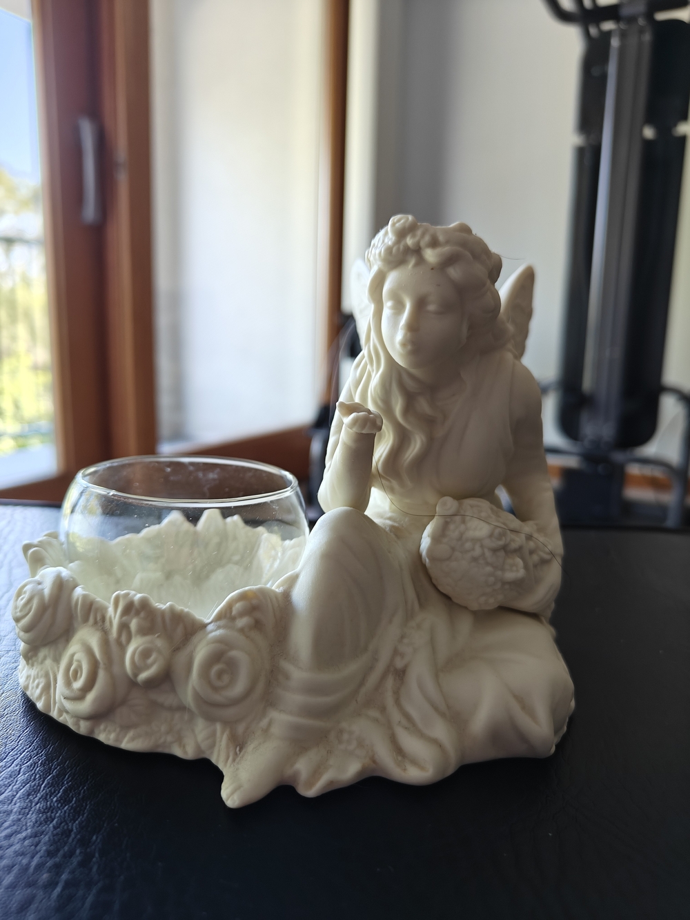 PartyLite Cream Angel Tea Light Holder with Floral Accents